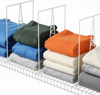 Wire Shelf Dividers - White Closet Organization & Storage Organizer - No Tool Shelf Divider for Wire Shelves - Metal Shelf Ac