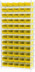 Akro-Mils 30130 Plastic Shelf Bins, Heavy Duty Storage Bins for Garage, Closet, and Drawer Organization, 12" x 6-1/2" x 4", Y