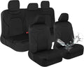 Motor Trend Waterproof Car Seat Covers Full Set – Black Seat Covers for Car Front & 60/40 Split Back Bench - Carseat Cover fo