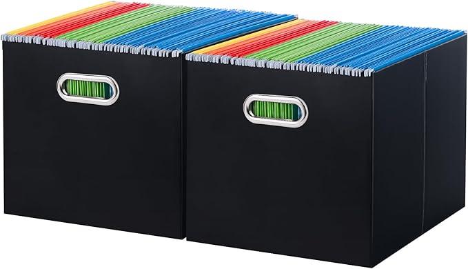 Oterri Cardboard File Organizer Box for Hanging File Folders Letter Size,Large File Box for Computer Desk,File Cabinet,Workin