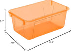 Storex Small Cubby Bin, 12.2 x 7.8 x 5.1 Inches, Candy Orange, 5-Pack (62479U05C)