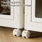 Stackable Storage Bins with Lids, Portable Closet Storage Organizer with Door, Hanging Rod & Wheels, Foldable Wardrobe Closet