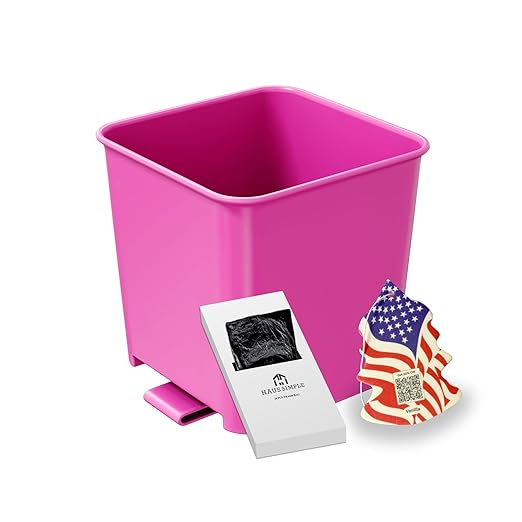 Car Trash Can Waterproof Vehicle Garbage Bin, Leakproof Anti Slip Floor Mat Clip Trash Bag Holder for Car, Truck, SUV, Van Portable Auto Trash Container with Stability Clips (Pink, Small)