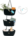 OrganiHaus Black Hanging Wall Baskets for Storage | Hanging Baskets for Bathroom Organizing | Behind Door Storage | Over the 
