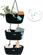 OrganiHaus Black Hanging Wall Baskets for Storage | Hanging Baskets for Bathroom Organizing | Behind Door Storage | Over the 