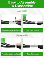 HEEYA Ice Scraper and Brush for Car, Extendable Snow Brush and Ice Scraper for Car Windshield Window, Car Snow Scraper and Brush with Foam Grip for SUV Truck Automobile Vehicle - Green