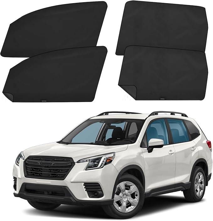 ZATOOTO Car Window Shades for Forester 2019-2024, 4 Pcs Magnetic Car Window Covers - 100% Block Light Privacy Curtains, Side Window Sun Shade for Baby Breastfeeding, Sleeping, Camping