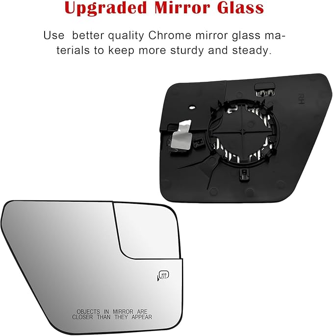 Passenger Side Mirror Replacement for Ford F150 2022 2023, Right Exterior Side Rearview Mirrors Glass, with Backing Plate, Po