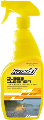 Formula 1 Glass Cleaner with Rain Repellent - Windshield Cleaning Spray for Streak-Free Finish, Improve Visability in Rain, S