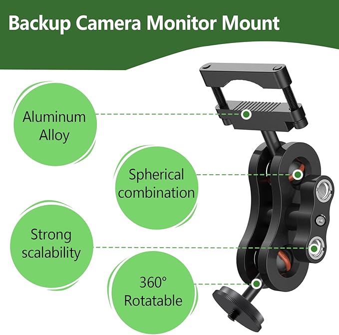 Dash Cam Mount, 1/4 "1/8" Threaded Camera Bracket, Aluminum Rearview Mirror Driving Recorder Mounting Base, Suitable for OldShark Apexcam Chortau ORSKEY Jeemak Ricoh GoPro NIUTA Dash Cam