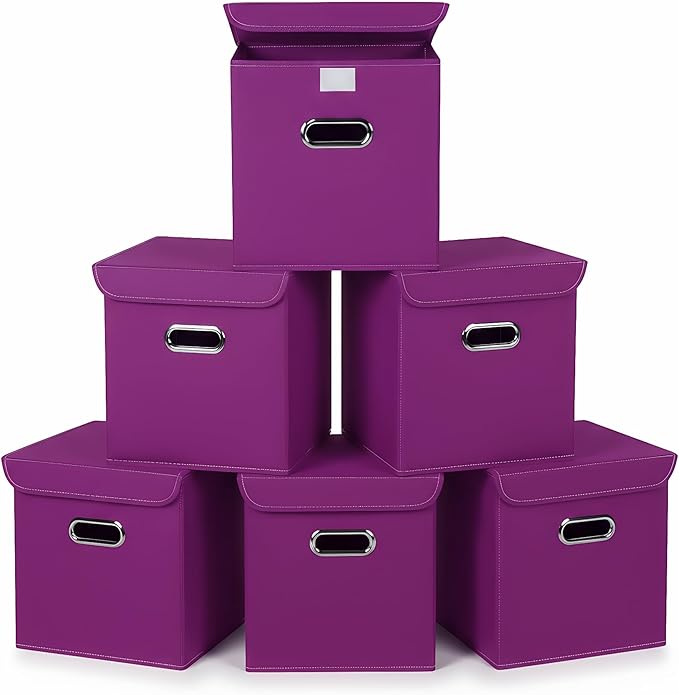 Closet Organizers Fabric Storage Bins With Lids Collapsible Cube Storage Organizer Basket With Handles,Storage Boxes for Clot