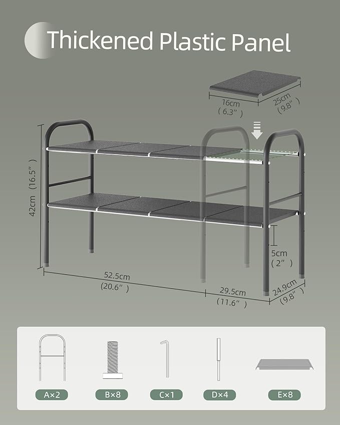 NETEL 2 Pack Under Sink Organizers and Storage,Expandable Under Cabinet Organizer Shelf with 8 Removable Panels,Expandable Sh
