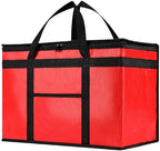 NZ home Insulated Bags for Food Delivery (2XL PRO) Grocery Shopping Cooler Bag, Pizza Delivery, Hot & Cold Catering Tote, Reusable, Foldable & Heavy Duty (Red)