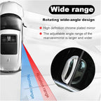 2PCS Adjustable Blind Spot Mirrors for Car Rear Seat - Wide Angle Convex B-Pillar Side View Mirror for Second Row Door Safely Get-Off, HD Glass Stick-on Auxiliary Mirror for Car SUV (Silver)