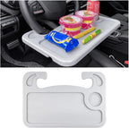 Mandark Car Steering Wheel Tray, 2 in 1 Auto Steering Wheel Desk for Eating Drinks Laptop, Multipurpose Vehicle Interior Travel Essential Table Accessories, Universal for RV, SUV, Truck (Gray)