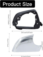 Fits For Tesla Model 3 Left Driver Side Wing Mirror Cover andMirror Frame Set Rearview Lower Holder Tray Cap Housing 2017-2020(Right side chrome)