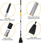 Ice Scraper for Driveway, Saw-Tooth Ice Chopper for Driveway, Heavy Duty Jagged Scraper with 61 Inch Long Handle, All Steel Thick Blade Snow Breaking Ice Remover Tool for Sidewalk, Walkway, Roads