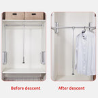 uyoyous Pull Down Closet Rods, Adjustable 35-48 Inch Wardrobe Rail Lift Collapsible Closet Rod Aluminium Retractable Wardrobe