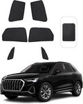 Front Side Half Window Shade Foldable Custom Fit for Audi Q3 2019-2026 Car Window Shades for Side Window Sun Shade UV Protection Heat Insulation for Camping Sleeping 6PCS
