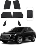 Front Side Half Window Shade Foldable Custom Fit for Audi Q3 2019-2026 Car Window Shades for Side Window Sun Shade UV Protection Heat Insulation for Camping Sleeping 6PCS