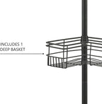 Utopia Alley Rust-Resistant Shower Tension Pole Caddy, 4 Shelves (Matt Black)