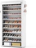 ROJASOP Shoe Rack with Covers 10 Tier Large Shoe Organizer Tall Shoe Closet Storage for 50-55 Pairs Shoe and Boot, Free Stand