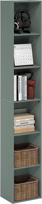 Furinno LUDER Book Shelf, 6-Tier Tall Modern Bookshelf, Bookcase with Open Shelving, Floor Standing Shelves, 9.3 x 12 x 71, f