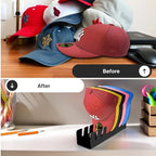 Hat Organizer for Baseball Caps - 2 Pack Black Cap Rack for Closet, Hat Holder for Baseball Hats, Ball Cap Storage Organizer,