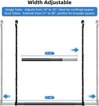 Hanging Closet Rods, Adjustable Height & Width Closets Bar Lower Extender for Hanging Clothes, Heavy Duty Hanging Bars for Cl