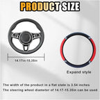 Bling Soft Leather Steering Wheel Cover, 15 Inch Colorful Rhinestones Auto Elastic Protector with Crystal Diamond for Women G