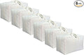 Soft Large Canvas Comforter Storage Bags with Four Carrying Handles and Clear Window, Closet Organizer for Clothing, Blankets
