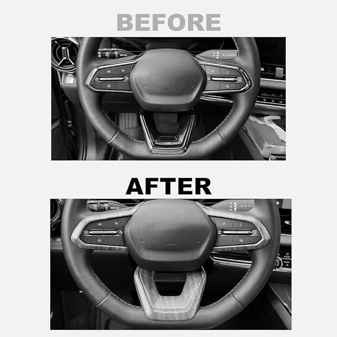 Steering Wheel Cover Compatible with Chevrolet Equinox 2025 2026, Auto Interior Upgrade Accessories-Wood Grain
