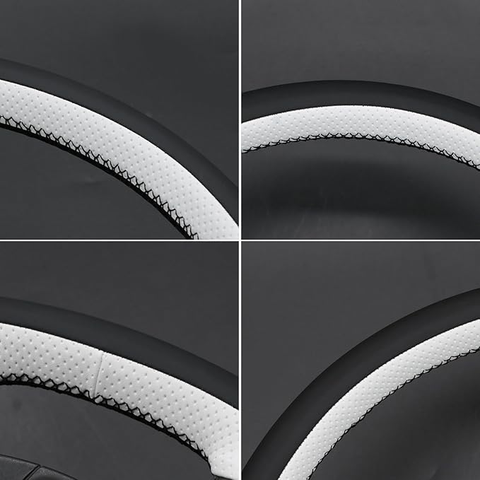 MEWANT Hand Sewn 3D Style Steering Wheel Cover Wrap for Ford Mustang 1994-2004 Steering Wheel Accessories for Ford Mustang 1994-2004