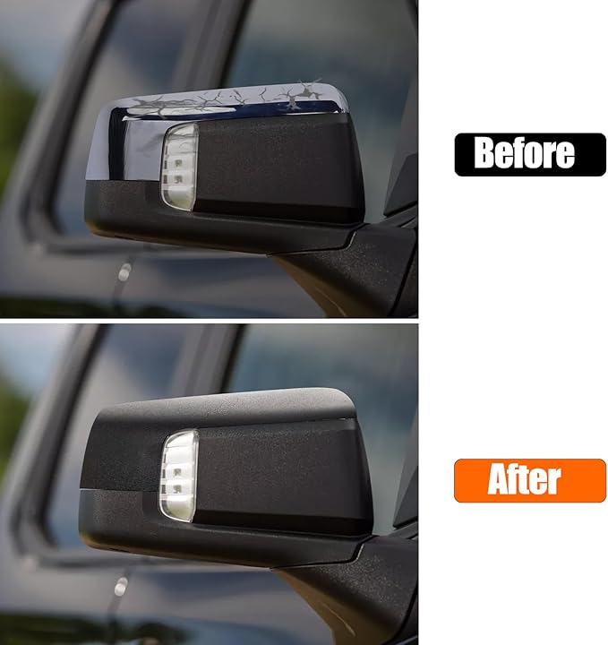 Moonlinks Compatible with 2019-2025 Chevy Silverado 1500 GMC Sierra 1500 Side Mirror Cover,Textured Black LH & RH Side Door Exterior Rearview Mirror Cap Trim for Silverado 1500(1 Pair）