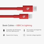 Beats USB-C to Lightning Woven Cable Fast Charging Durable/Tangle-Free Compatible Charger for Apple Devices with Lightning Po