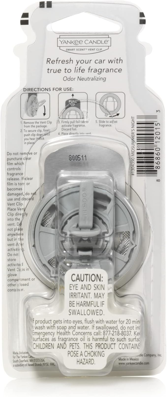 Yankee Candle CAR VENT CLIP HW MIDSUMMERS NIGHT Smart Scent