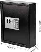 KYODOLED Electronic 40 Keys Cabinet Wall Mount, Digital Key Safe Lock Box, Large Security Lockbox for House Key, Heavy Duty C