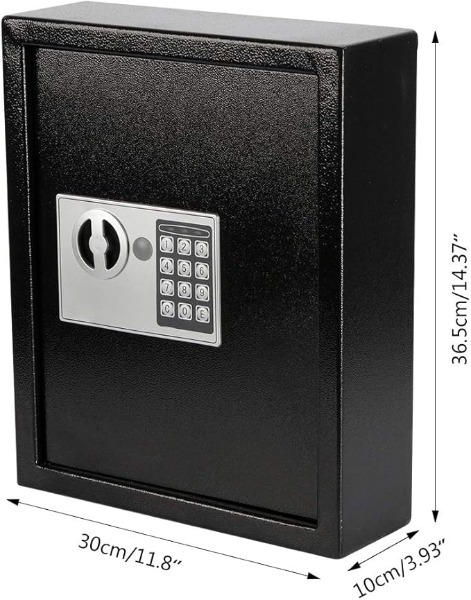 KYODOLED Electronic 40 Keys Cabinet Wall Mount, Digital Key Safe Lock Box, Large Security Lockbox for House Key, Heavy Duty C