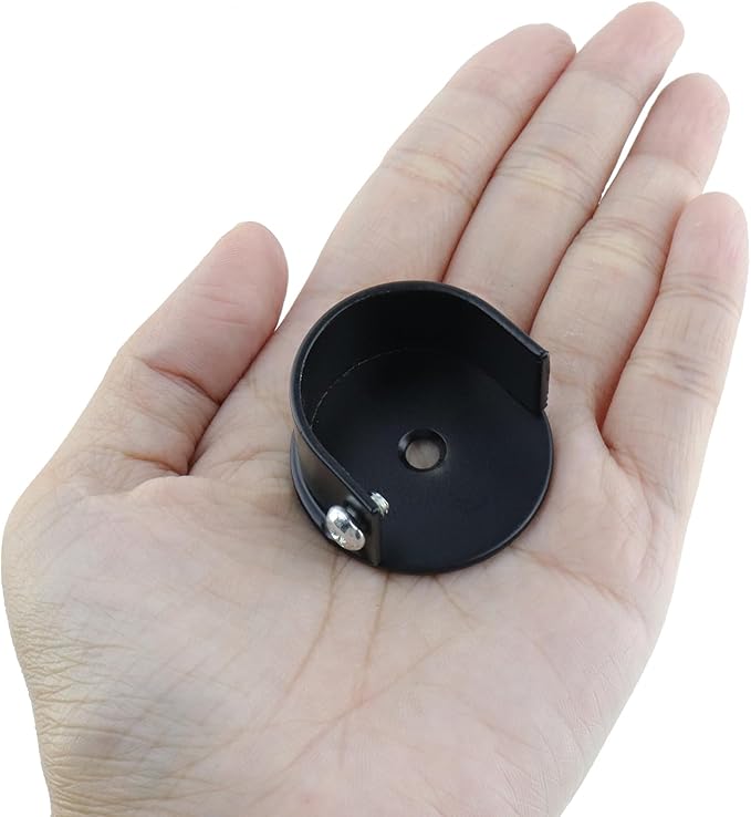 T Tulead Aluminum Alloy Closet Rod Bracket 1.1-Inch U Shape Shelf Support Brackets Black Closet Pole Socket Holder 8PCS with 