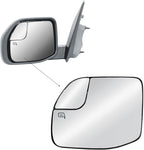 Replacement Driver Left Side Door Mirror Glass Heated with Back Plate and Blind Spot Glass for 2022-2025 Ford Maverick Bronco Sport