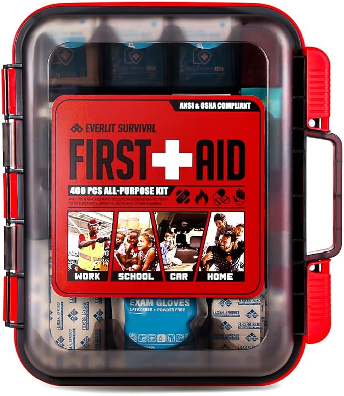 EVERLIT 400 Pcs OSHA/ANSI Compliant First Aid Kit Type III Class A Medical Kit Professional Med Kit Supplies for Contractors,