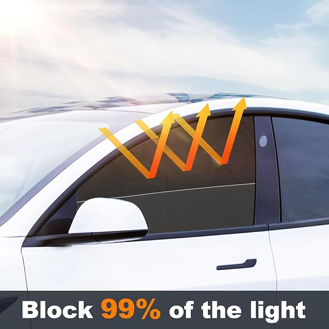 XCBYT Magnetic Car Window Shades 4 Pack - Blackout Side Window Sun Shade for Privacy & Car Camping, 99% UV Blocking Car Window Covers for Side Windows, Heat Protection Travel Shades for SUV Sedan