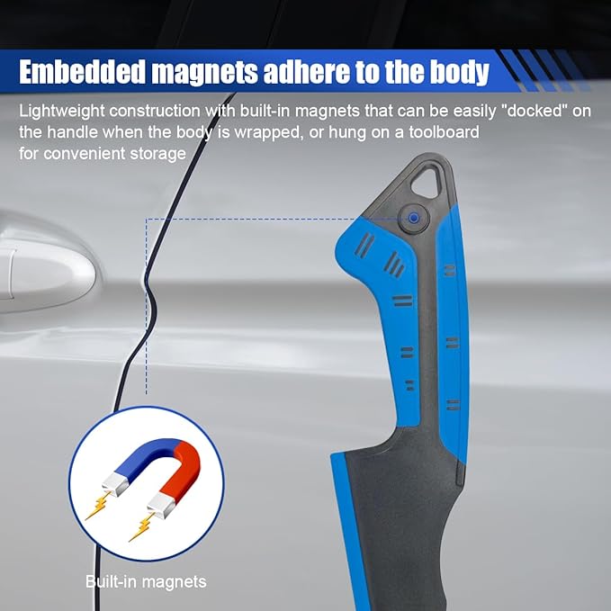 Car Window Tint Squeegee with Magnetic Rubber Blade – Heavy-Duty Tinting Application Tools for Car Vinyl Wrap, Window Film Installation&Glass Cleaning – Universal Water Removal Scraper (2PCS)
