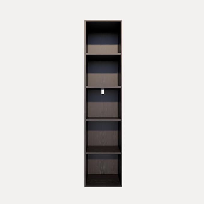 Book Shelf, 5-Tier Bookcase, Wooden Open Cube Storage Organize, 9.3 x 11.8 x 52 inches Bookshelf for Living Room, Bedroom, Ho