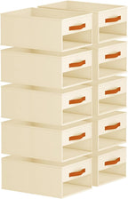 Homsorout Drawer Organizers and Storage - 10 Pack Foldable Pants Organizer with Clear Window & Handles, Fabric Closet Organiz