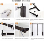 Pull-Down Wardrobe Clothes Rail - Extendable Pull Out Closet Rod, Wardrobe Clothes Hanger Rail Soft Return, Metal Wardrobe Li