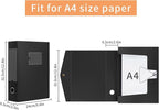 HUA JIE 2 Pack A4 Storage File Boxes Archives Case,65mm Spine,Box File Document Storage Box with Metal Clip for Office School