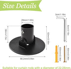 4pcs Shower Curtain Rod Bracket Black Flange Closet Rod Holder for Wall Mounting Titanium Steel Single Swivel Flange Rod Brac