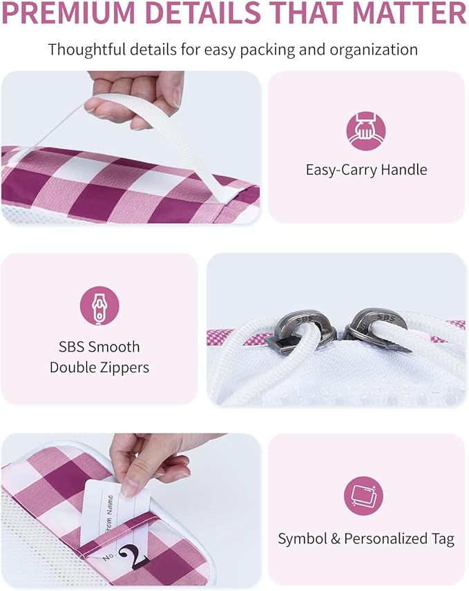 ECOHUB 6 Set Packing Cubes for Travel Suitcase Organizer Bags for Luggage Lightweight Carry On Suitcase with Lable & Personal