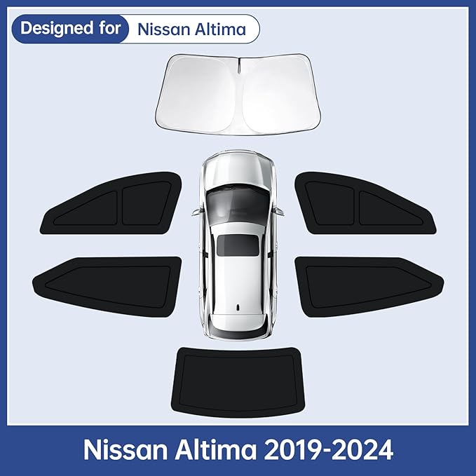 Car Window Shades for Nissan Altima 2019-2024, Full Car Window Covers for Privacy, Sunshades for Altima Front Rear Windshield Side Windows to Block UV and Protect Privacy(6pcs)